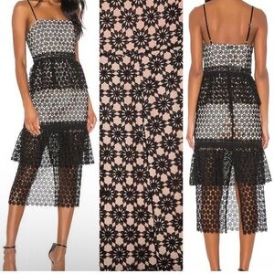 NBD Dolores Midi Dress - Black w/ Nude Lining - Sz Small